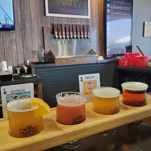 Flight - Good Vibrations Wit, Strawberry Ale, Whipped Milkshake IPA and Old German Ocktoberfest
