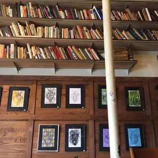 One wall of books