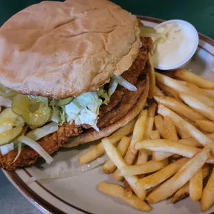 Big Ass Tenderloin with fries. - and yes, that's the actual name.