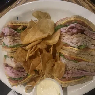 Club Sandwich and House made Chips