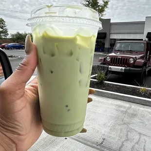 Iced Matcha Latte with Oat Milk