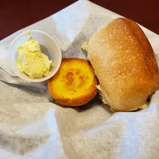 Cornbread and roll
