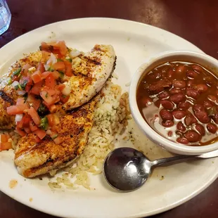Cajun chicken w/ red beans &amp; rice