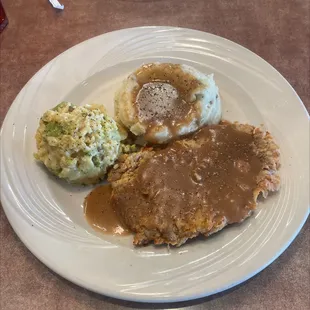 Senior portion Chicken Fried Steak with two sides