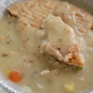 To go chicken pot pie - avoid.  It&apos;s a thick chicken soup with a biscuit on top.
