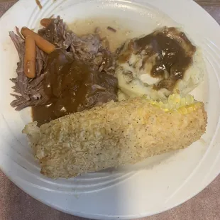 Pot roast and two carrots