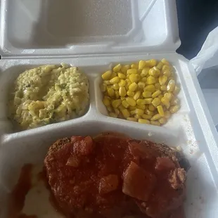 Broccoli casserole corn and Mom's Meatloaf