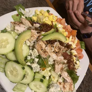 61722 hubz cobb salad w cajun chicken was Hige and tasty!