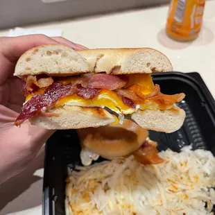 Breakfast sandwich- hash browns no good!