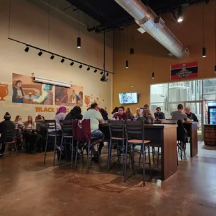 people sitting at tables