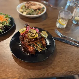 Sticky Bones, side house salad