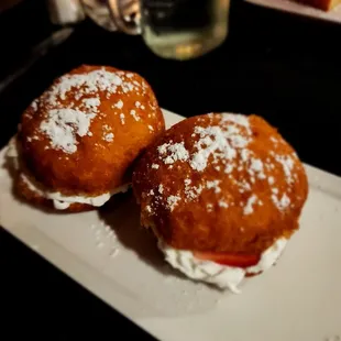 Strawberry cream donuts