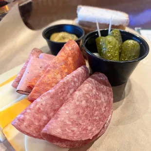 Basically, a small charcuterie board. A little labor intensive for the barkeep to make.