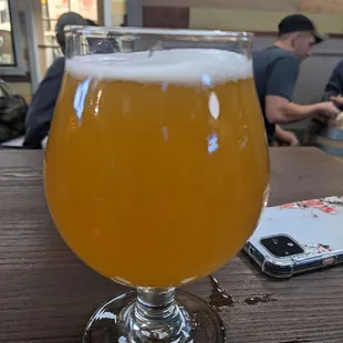 a glass of beer
