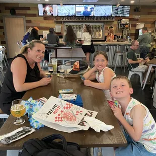 a family enjoying a meal