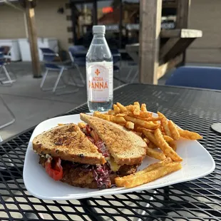 Schnitzel Sandwich with fries