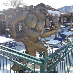 chicken wings and fried chicken, outside