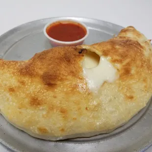 a crepe with melted cheese