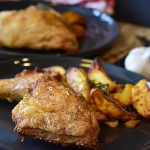Fried Chicken and potato fries.