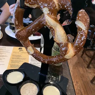 Bavarian Pretzel with dips