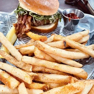 Burger and fries