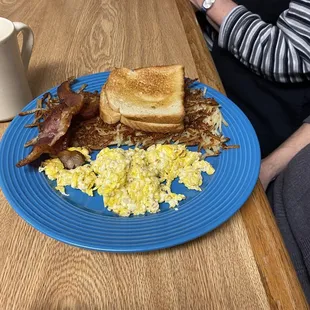 Scrambled egg breakfast.