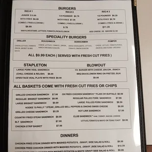 2nd page of menu