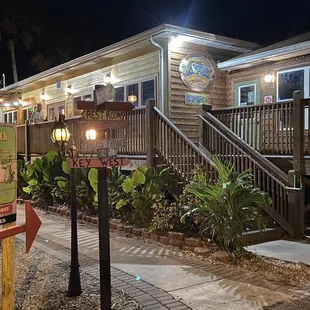 the entrance to the restaurant