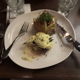 Filet oscar style with Baked Potaoto