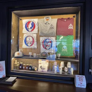 a display of baseball memorabilia