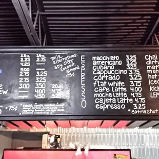 This is most of the menu board, as far as the drinks go.