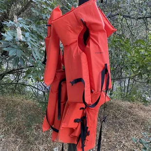 Life jackets for those that wish to go in the river