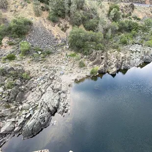 Looking down at the river