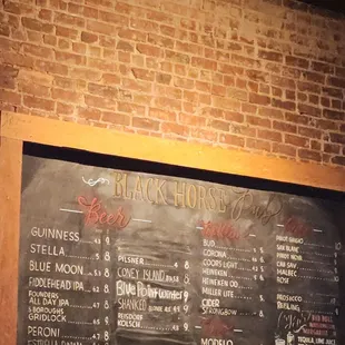 Drink menu