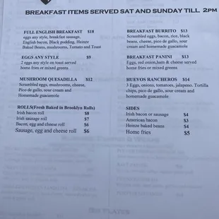 Breakfast Menu 8/14/21