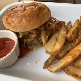 Burger with peanut butter - different, but pretty good!