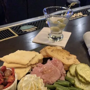 G.L. Picnic Platter and a dirty martini