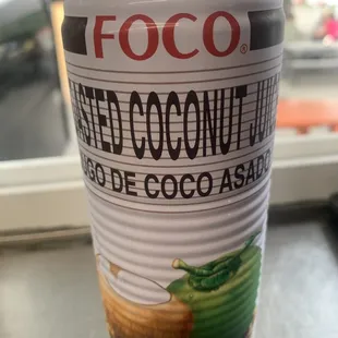 Coconut juice is available