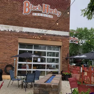 the outside of a brick building