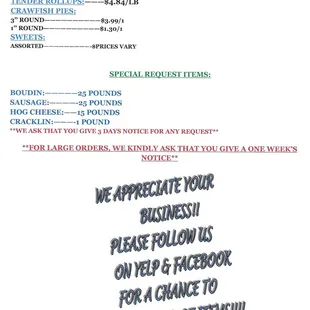 Specialty Items Continued