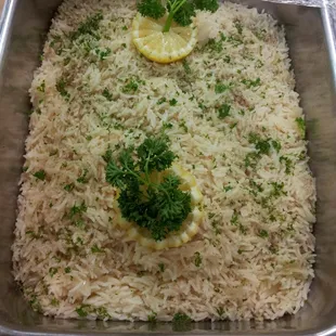 Lemon and herb scented rice