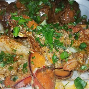 Seafood soul lobster and oxtails