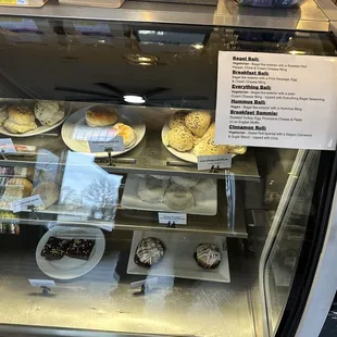 a display of pastries and pastries