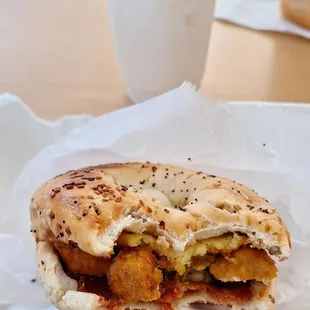 CEC Bagel and Salted Caramel Latte