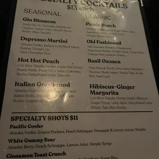 super sweet menu, summer 2024