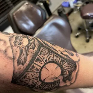 The tattoo wasn't quite finished here but it was real close