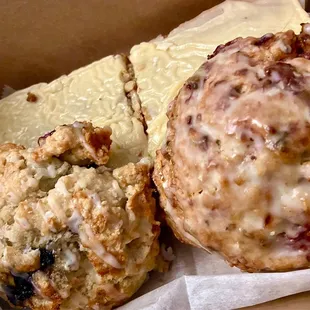 Scones &amp; passion fruit breakfast cake that was probably one of the best things I have ever had. the cashier recommended it and OH MY LAWD