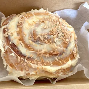 Coconut cinnamon bun