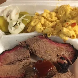 Brisket and mac and cheese