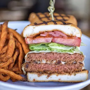 Double Backyard Veggie Burger with Gluten Free Bun